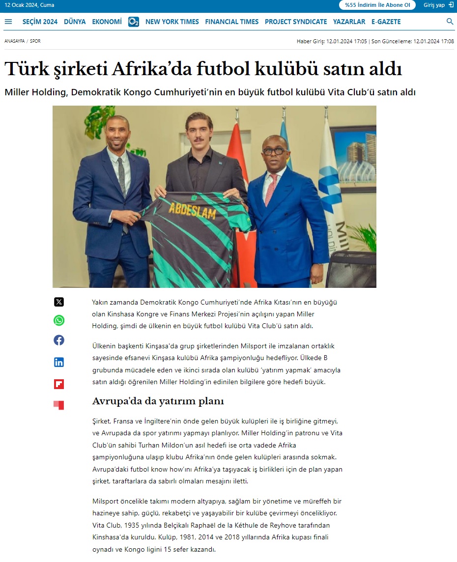 Oksijen - Türk Şirketi Afrika'da futbol kulübü satın aldı
